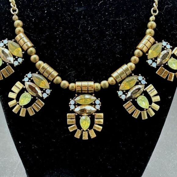 CHICO'S ANTIQUE GOLD TONE YELLOW 16"-20" NECKLACE GOLD STATEMENT NECKLACE - Picture 5 of 7